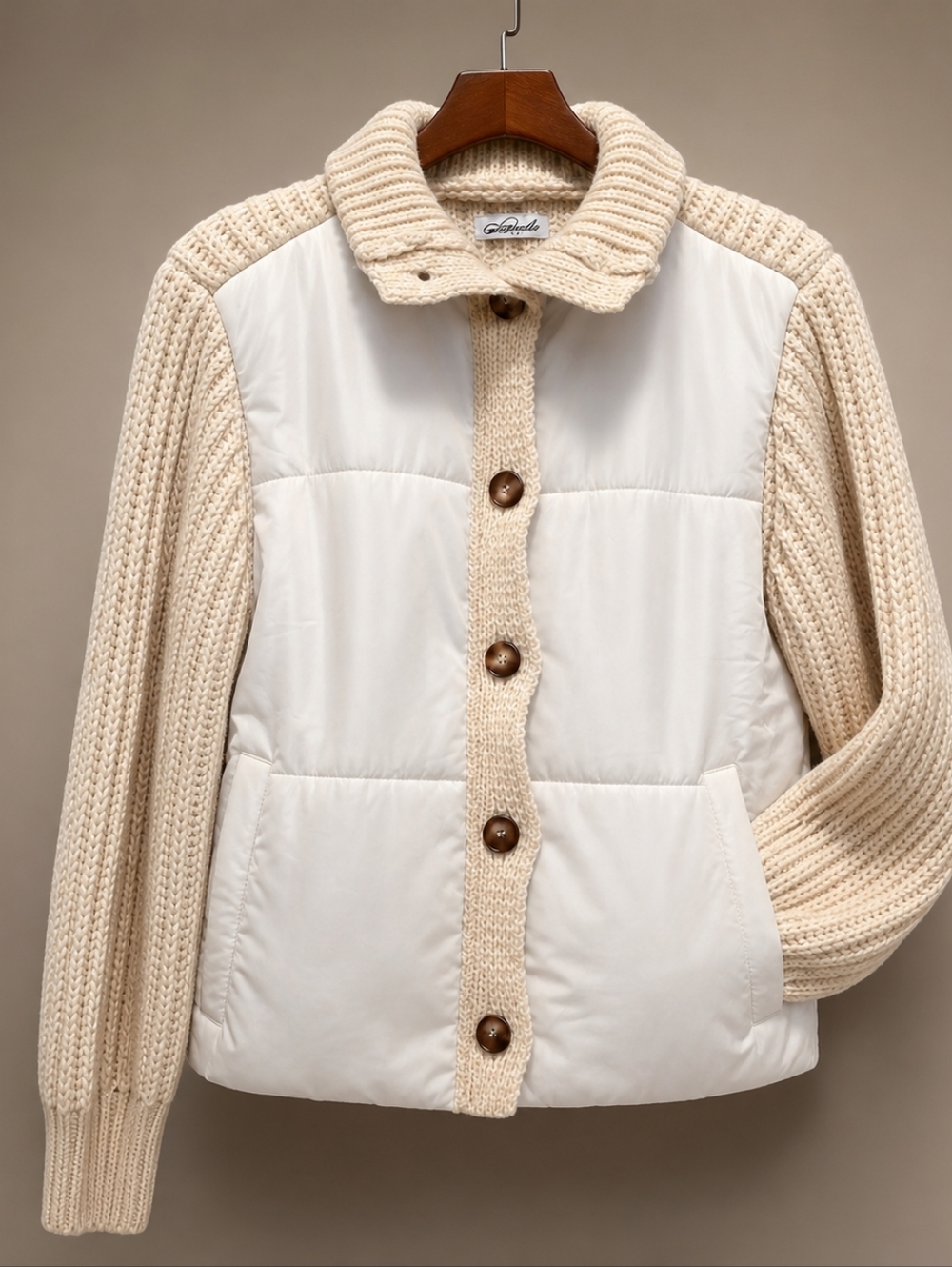 NWOT Cream Puffer Jacket/Sweater